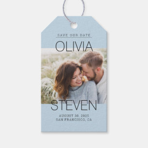 Moderne elegante, Save the Date Foto Tags Geschenkanhänger