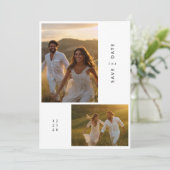 Moderne Elegante Save the Date Fotokarte Einladung (Stehend Vorderseite)
