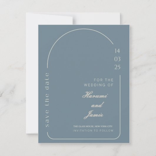 Moderne elegante Save the Date Hochzeitkarte Einladung (Vorderseite)