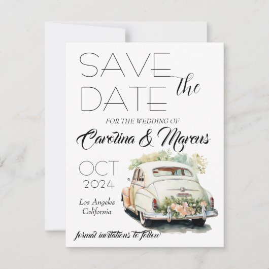 Moderne Elegante Save the Date Hochzeitseinladung Einladung (Vorderseite)
