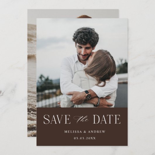 Moderne Elegante Save the Date Schokolade (Vorne/Hinten)