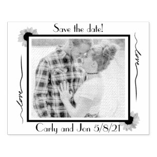 Moderne, elegante Save the Date Sonnenblumen Gummistempel
