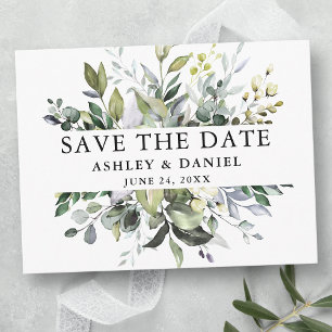 Moderne Elegante Save the Date Wasserfarbenwelt Postkarte