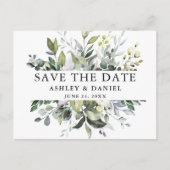 Moderne Elegante Save the Date Wasserfarbenwelt Postkarte (Vorderseite)