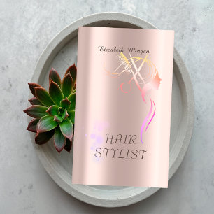Moderne elegante Schere Haar Roségold Visitenkarte