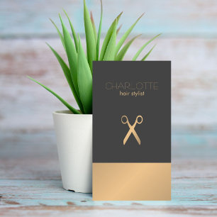 Moderne Elegante Schicke Faux-Kupfer-Graue Hairsty Visitenkarte