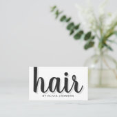 Moderne elegante schicke Hair Stylist Business Car Visitenkarte (Stehend Vorderseite)