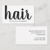 Moderne elegante schicke Hair Stylist Business Car Visitenkarte (Vorne/Hinten)