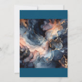 Moderne Elegante schicke Navy Blue & Peach Marmor Einladung (Rückseite)