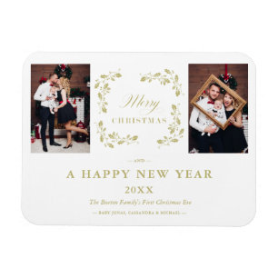 Moderne Elegante Schicke Weihnachten 2 Fotos Famil Magnet