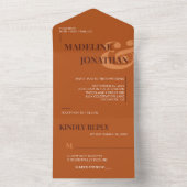 Moderne Elegante Schlicht Terracotta Bold Wedding All In One Einladung (Innen Boden)