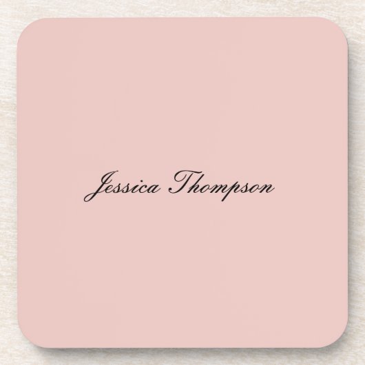 Moderne Elegante Schlichte Bezeichnung Berufliche Getränkeuntersetzer (Vorderseite)