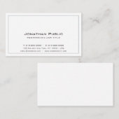 Moderne Elegante Schlichte Creative Gray White Visitenkarte (Vorne/Hinten)