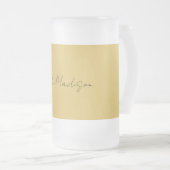 Moderne Elegante Schlichte, einfache Goldfarbenkal Mattglas Bierglas (VorderseiteRechts)