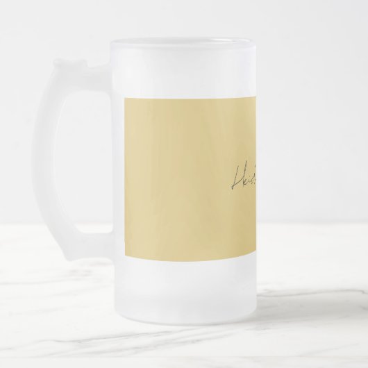 Moderne Elegante Schlichte, einfache Goldfarbenkal Mattglas Bierglas (Links)