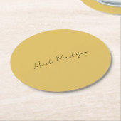 Moderne Elegante Schlichte, einfache Goldfarbenkal Runder Pappuntersetzer (Angewinkelt)