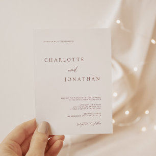 Moderne elegante Schlichte Einladung zur Hochzeit