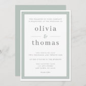 Moderne, elegante, schlichte Grenz-Hochzeit Einladung (Vorne/Hinten)