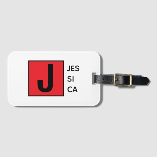 Moderne elegante schlichte professionelle Monogram Gepäckanhänger (Vorderseite (Horizontal))