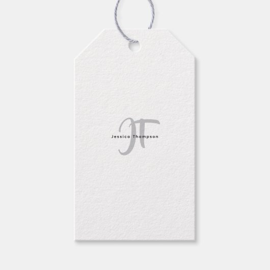 Moderne elegante schlichte professionelle Monogram Geschenkanhänger (Vorderseite)