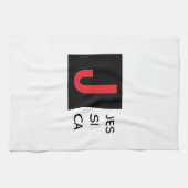 Moderne elegante schlichte professionelle Monogram Geschirrtuch (Horizontal)