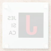 Moderne elegante schlichte professionelle Monogram Glasuntersetzer (Rückseite)