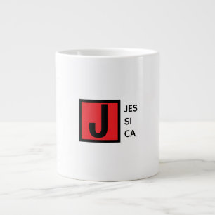 Moderne elegante schlichte professionelle Monogram Jumbo-Tasse