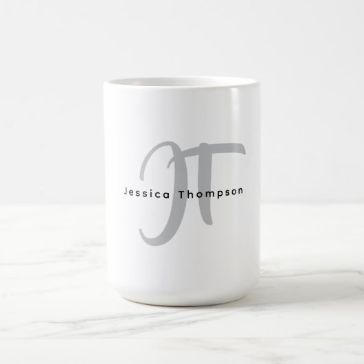 Moderne elegante schlichte professionelle Monogram Kaffeetasse (Mittel)