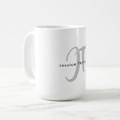Moderne elegante schlichte professionelle Monogram Kaffeetasse (Vorderseite Links)