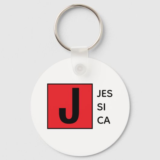 Moderne elegante schlichte professionelle Monogram Schlüsselanhänger (Vorderseite)