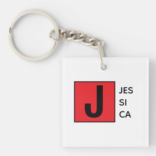 Moderne elegante schlichte professionelle Monogram Schlüsselanhänger (Vorderseite)