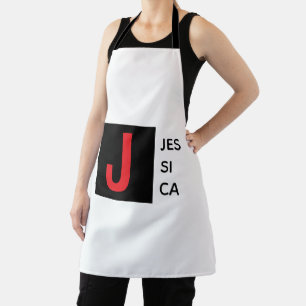 Moderne elegante schlichte professionelle Monogram Schürze