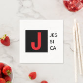 Moderne elegante schlichte professionelle Monogram Serviette (Beispiel)