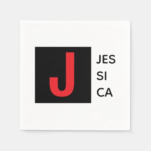 Moderne elegante schlichte professionelle Monogram Serviette (Vorderseite)