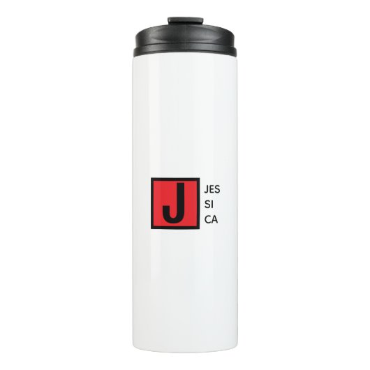 Moderne elegante schlichte professionelle Monogram Thermosbecher (Vorderseite)
