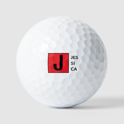 Moderne elegante schlichte professionelle Namensmo Golfball (Vorderseite)