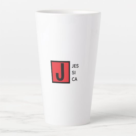 Moderne elegante schlichte professionelle Namensmo Milchtasse (Vorderseite)