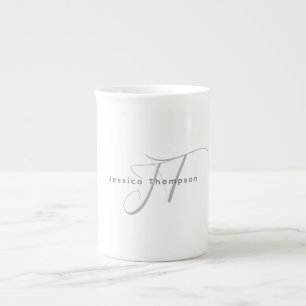 Moderne elegante schlichte professionelle Namensmo Porzellantasse