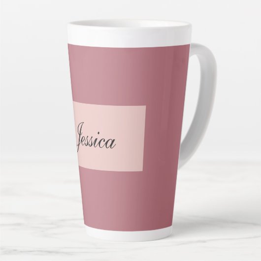 Moderne Elegante Schlichte Rose Gold Ihr Name Milchtasse (Rechte Ecke)