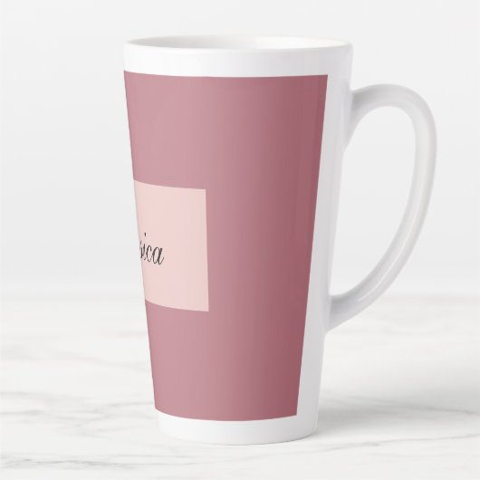 Moderne Elegante Schlichte Rose Gold Ihr Name Milchtasse (Rechts)