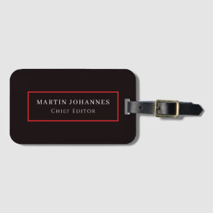Moderne Elegante Schlichte Schwarze Minimalistisch Gepäckanhänger