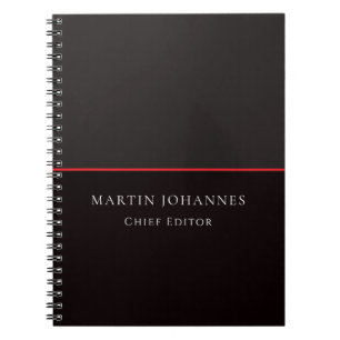 Moderne Elegante Schlichte Stylische Grau Schwarz Notizblock
