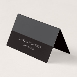 Moderne Elegante Schlichte Stylische Grau Schwarz Visitenkarten