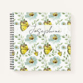 Moderne Elegante Schmetterlingswasserfarbe persona Notizblock (Vorderseite)