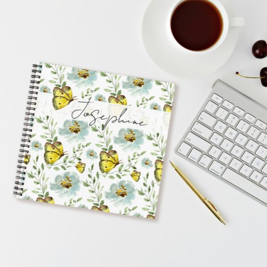 Moderne Elegante Schmetterlingswasserfarbe persona Notizblock