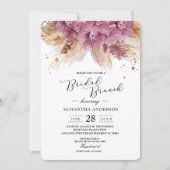 Moderne Elegante Schönheit Rosa Orchid & Pampas & Einladung (Vorderseite)