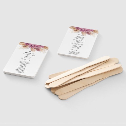 Moderne Elegante Schönheit Rosa Orchid & Pampas & Fächer (Non-assembled)