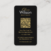 Moderne elegante Schönheitssalon-Monogramm-QR-Code Visitenkarte (Vorderseite)