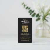 Moderne elegante Schönheitssalon-Monogramm-QR-Code Visitenkarte (Stehend Vorderseite)