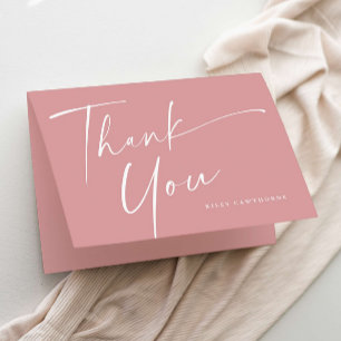 Moderne elegante Schrift Baby Shower Dankeskarte